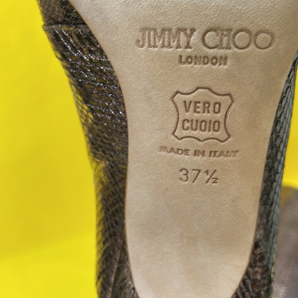 Bronze Jimmy Choo watersnake skin/leather boots in original box - Picture 15 of 16